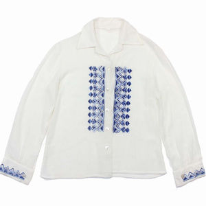Vintage 1970s Hippie Boho Embroidered Cotton Blouse